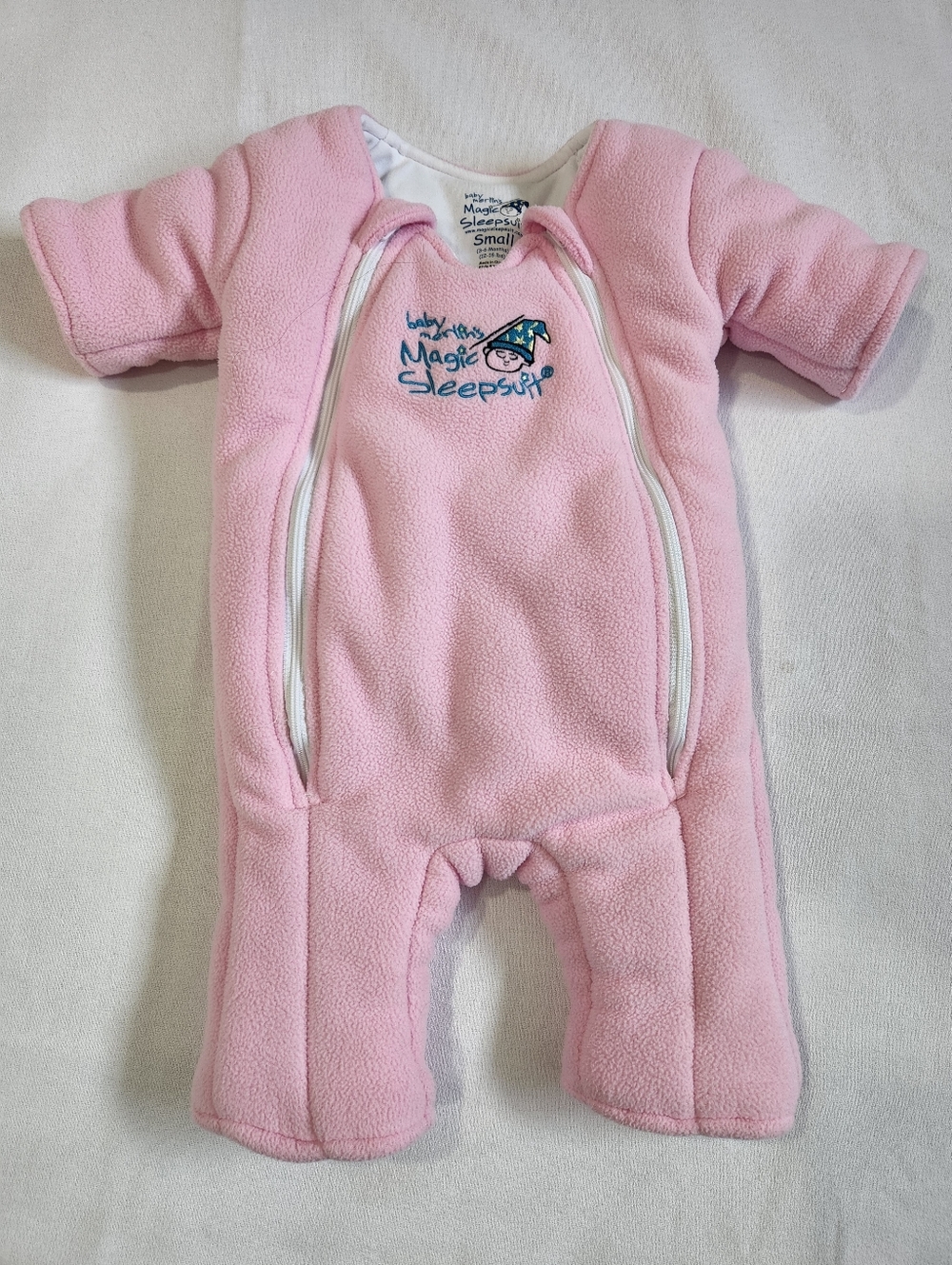 Like New Pink Fleece Baby Merlin Magic Sleepsuit Size Small 3-6 Months